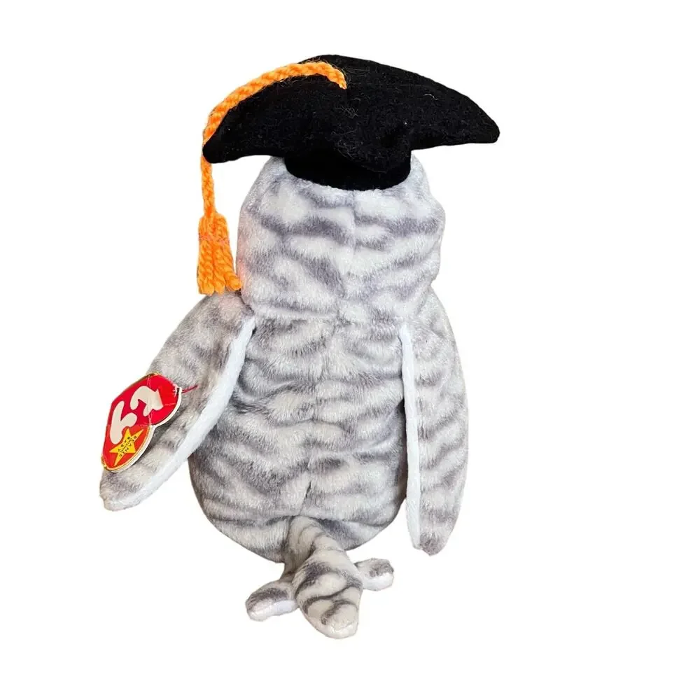 TY Beanie Baby Wiser the Owl Graduate Class of '99 with Heart Tag Graduation